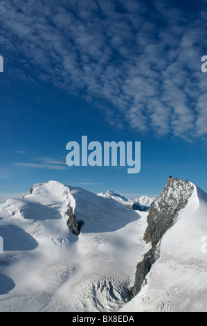 Die Walliser Alpen von oben auf das Allalinhorn, Schweiz Stockfoto