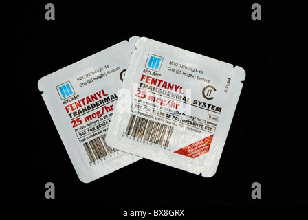 Fentanyl narkotischen Patches zur Schmerzkontrolle Stockfoto