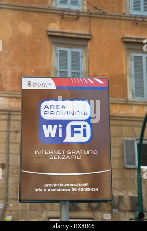 WiFi Internetanschluss Wiresless unterzeichnen zentrale Rom Italien Europa Stockfoto