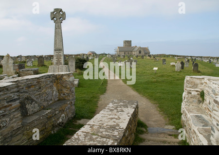 Tintagel Pfarrkirche, Cornwall, St Materiana. Stockfoto