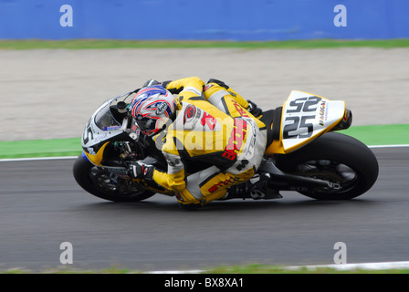 SBK-Fahrer auf Strecke Monza, Italien Stockfoto