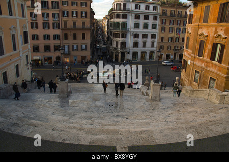 Blick von Spanische Treppe, Piazza di Spagna quadratische Tridente Bezirk zentrale Rom Italien Europa Stockfoto