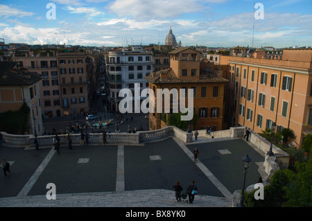 Blick von Spanische Treppe, Piazza di Spagna quadratische Tridente Bezirk zentrale Rom Italien Europa Stockfoto