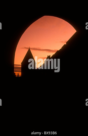 feudalen Festung, Zitadelle, Stadtmauer, Militärfestung, Katharer Kriege, Albigensian Kreuzzug, La Cite, Carcassonne, Languedoc-Roussillon, Frankreich Stockfoto