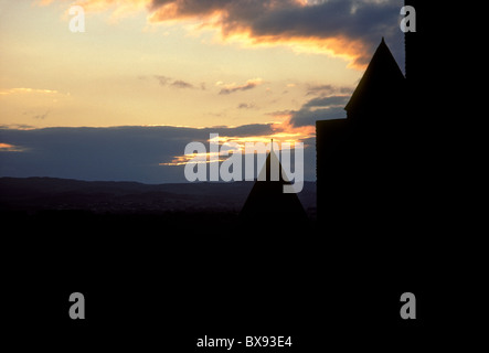 feudalen Festung, Zitadelle, Stadtmauer, Militärfestung, Katharer Kriege, Albigensian Kreuzzug, La Cite, Carcassonne, Languedoc-Roussillon, Frankreich Stockfoto