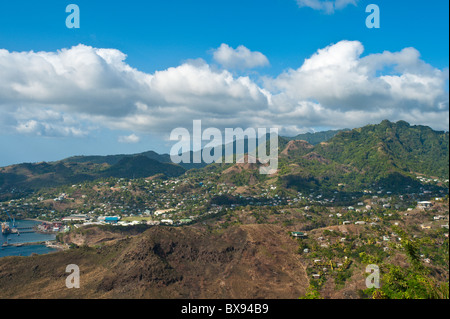 Lee-Küste, St. Vincent & The Grenadines. Stockfoto