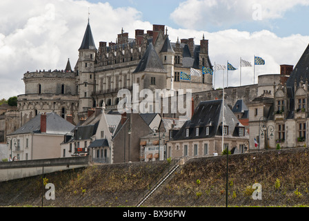 Schloss Amboise Amboise Indre-et-Loire, zentrale Frankreich. Ufer des Flusses Loire Stockfoto