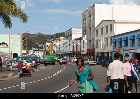 Vordere Straße Kingstown, St. Vincent & der Grenadinen. Stockfoto