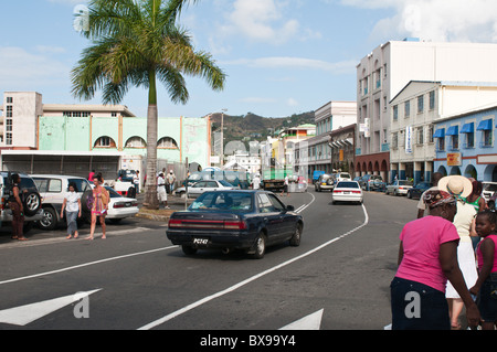 Vordere Straße Kingstown, St. Vincent & der Grenadinen. Stockfoto