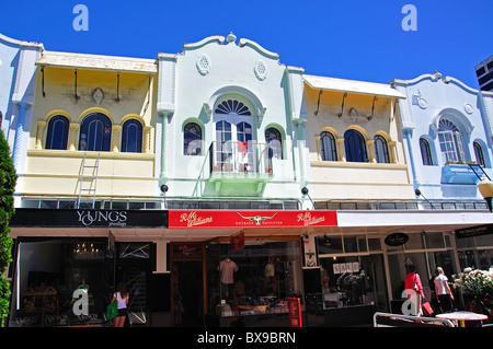 Spanische Architektur im Missionsstil, New Regent Street, Christchurch Central City, Christchurch (Ōtautahi), Region Canterbury, Neuseeland Stockfoto
