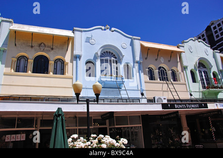 Spanische Architektur im Missionsstil, New Regent Street, Christchurch Central City, Christchurch (Ōtautahi), Region Canterbury, Neuseeland Stockfoto