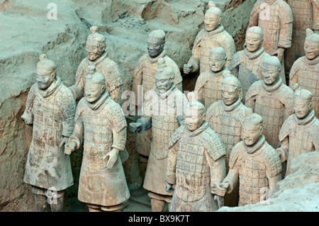 Terrakotta-Armee, eine alte Sammlung von Skulpturen, die Darstellung der Armeen von Qin Shi Huang, der erste Kaiser von China, Xi ' an, China Stockfoto