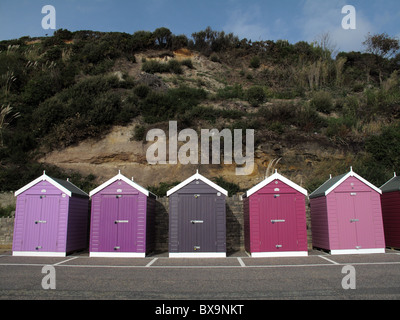 Lila Strandhütten Stockfoto