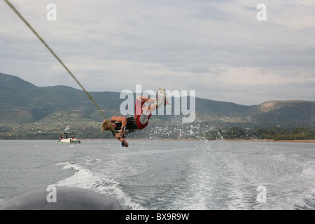 Wakeboarden in Griechenland Stockfoto