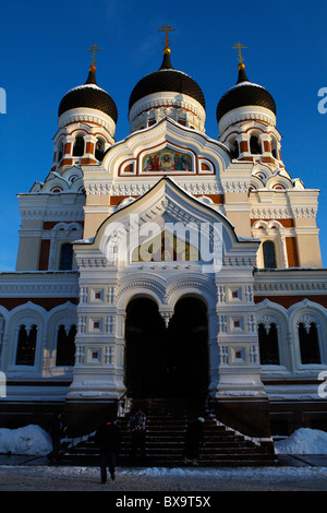 Alexander Nevsky Kathedrale in dem Domberg. Weihnachten in Tallin, Estland Stockfoto