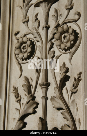 Detail der Schnitzerei an Wand Sant'Antonio da Padova Kirche, Rom Stockfoto