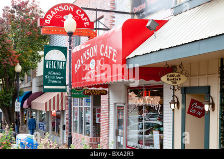 Historischen Mainstreet in der Innenstadt von Branson, Missouri, USA. Stockfoto