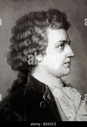 Porträt des deutschen Schriftstellers Johann Wolfgang von Goethe (1749-1832) Stockfoto