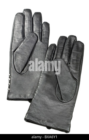 Schwarze Damen Handschuhe Stockfoto