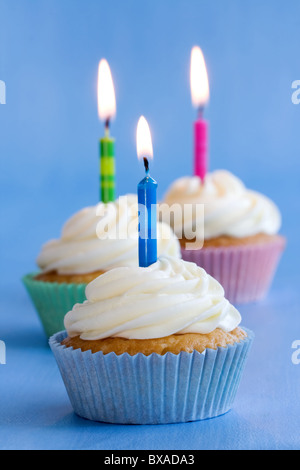 Geburtstag-Muffins Stockfoto