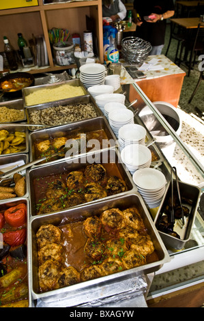 Hausgemachte kurdischen Essen im Restaurant Mordoch in Jerusalem. Stockfoto