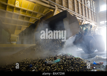 Glas-recycling Firma ALBA, Berlin, Deutschland Stockfoto