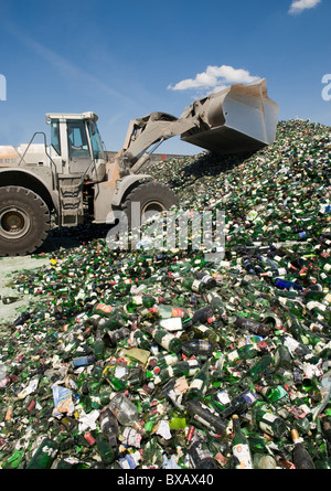 Glas-recycling bei ALBA Berlin, Deutschland Stockfoto