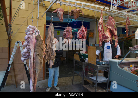 Tierische Innereien zum Verkauf Mercato di Ballarò-Markt Albergheria Stadtteil Palermo Sizilien Italien Mitteleuropa Stockfoto