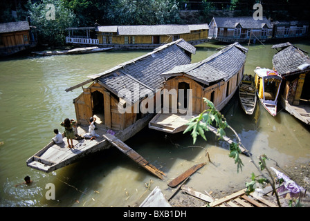 Hausboote in See Dal, Srinagar, Kaschmir, Indien. Stockfoto