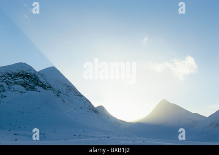 Ansicht der Gebirgspass im winter Stockfoto