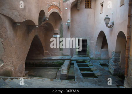 Lavatoio Medievale der mittelalterlichen öffentlichen Wäsche aus dem 17. Jahrhundert zentrale Cefalu Stadt Sizilien Italien Europa Stockfoto