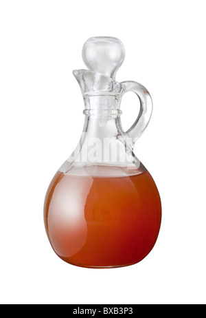 Apple Apfelessig isoliert auf weißem Hintergrund Stockfoto