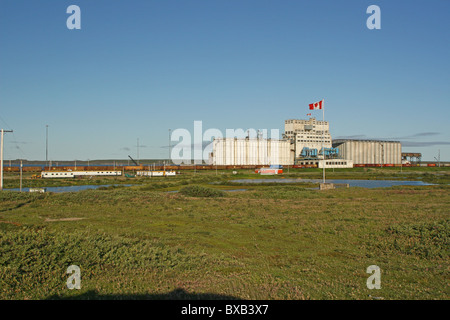 Getreidesilo in Churchill, Manitoba, Kanada Stockfoto