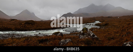 Die Cuillin Berge von Sligachan, Isle Of Skye, Schottland Stockfoto