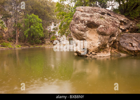 Felsenbad im Regen, Carnarvon National Park, Injune, Queensland Stockfoto