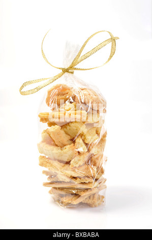 Hausgemachte Kekse in Kunststoffverpackungen Stockfoto
