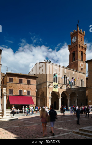 Piazza Pio 11 Pienza Toskana Italien Stockfoto
