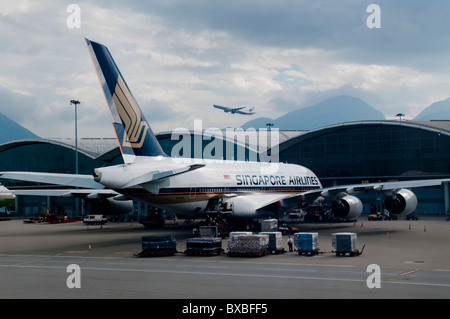 Asien, China, Hongkong, Lantau, Chep Lap Kok Flughafen A380 Stockfoto