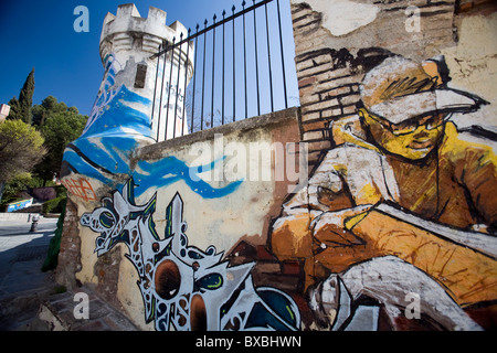 Graffiti Künstler El Nino de las Pinturas, Granada, Spanien Stockfoto