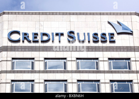 Die Schweizer bank Credit Suisse in Canary Wharf, London, England, Vereinigtes Königreich, Europa Stockfoto