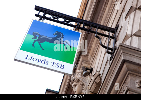 Logo der Lloyds TSB Bank in London, England, Vereinigtes Königreich, Europa Stockfoto