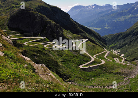 Alten Gotthard-Passstrasse, Tremola, Kanton Tessin, Schweiz, Europa Stockfoto