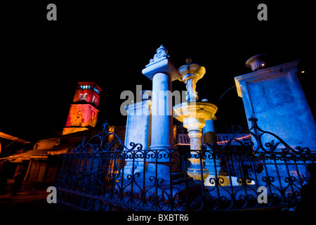 Mooristan-Platz, Altstadt, Jerusalem, Israel. Der Platz wird von Roger Narboni als Teil des Festival of Lights 2010 beleuchtet. Stockfoto