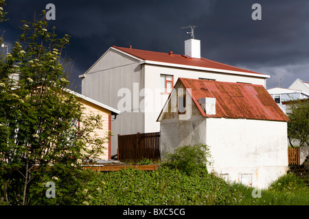 Häuser in Hafnarfjordur, größere Fläche, Island Stockfoto