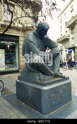 Nikola Tesla Statue, Zagreb, Kroatien Stockfoto