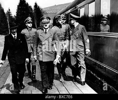 Boris III., 30.1.1894 - 28.8.1943, Zar von Bulgarien 1918 - 1943, besucht Adolf Hitler im Führerhauptquartier, 19.4.1941, Stockfoto