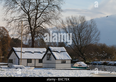 Coltishall Green im Winter, Norfolk. Stockfoto