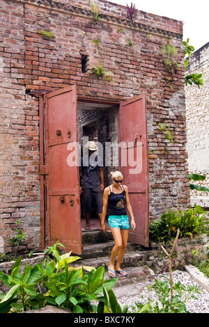 Haiti, Sud Provinz Jacmel. Boutique-Hotel, Eingang. Stockfoto