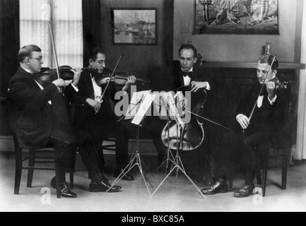 Musik, Musikgruppe, Ensemble, Streichquartett, 1920er Jahre, zusätzliche-Rechte-Clearenzen-nicht verfügbar Stockfoto