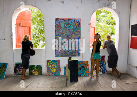 Haiti, Sud Provinz Jacmel. Gemeinschaft-Kunst-Atelier. Stockfoto